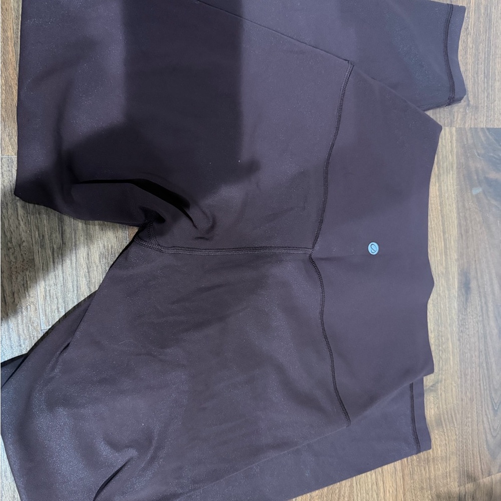 CRZ YOGA Dark Brown High-Rise Leggings with Subtle Logo